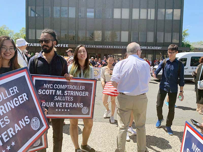 Memorial Day march with NYC Comptroller Stringer